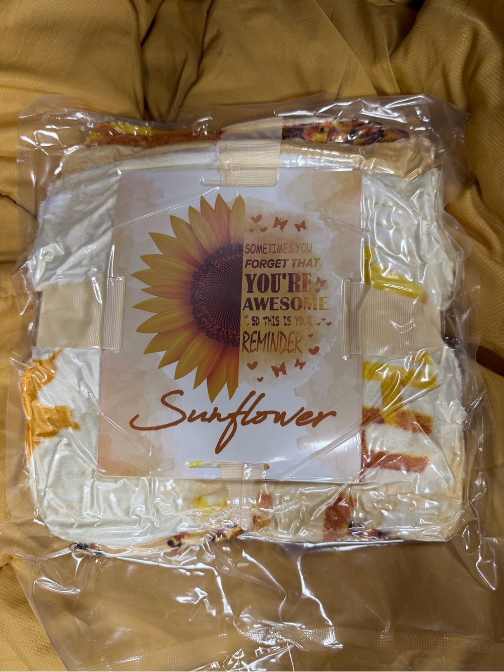 Sunflower blanket/throw over Sunflower Graphic - Yellow & Brown